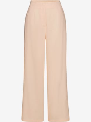 Pantalon en lin ceinture lisse devant, élastique au dos (Image 4)
