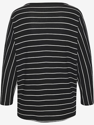 T-shirt à manches 3/4 rayures structurées (Image 4)