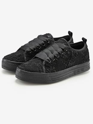 Baskets sneakers avec dentelle tendance et semelle compensée légère (Image 2)