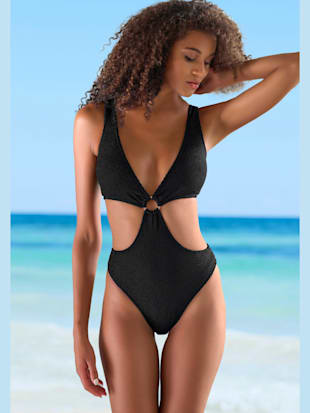 Monokini matière structurée aux couleurs classiques (Image 1)
