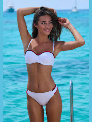 Haut de bikini bandeau à armatures unis tendance avec cordons (Image 1)