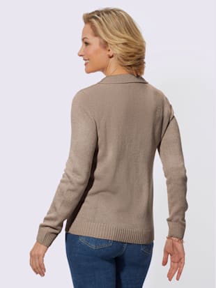 Pull motif tricoté affinant