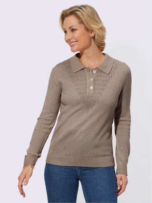 Pull motif tricoté affinant