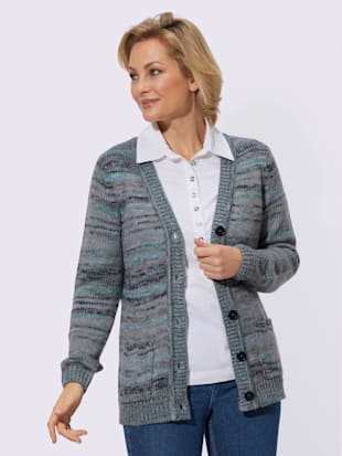 Veste en tricot fils chinés