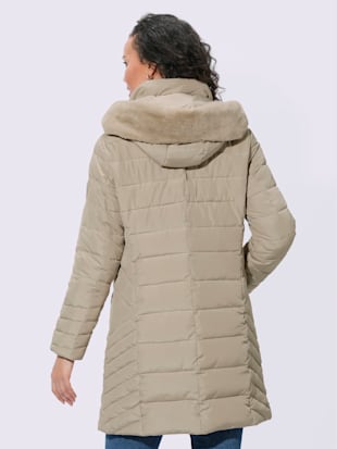 Veste longue glissière sous patte de boutonnage pression