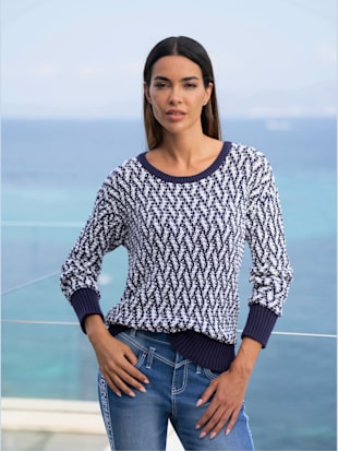 Pull à manches longues motif maille moderne