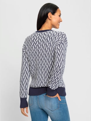 Pull à manches longues motif maille moderne