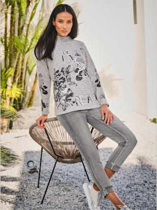 Pull en tricot motif imprimé exclusif (Image 1)
