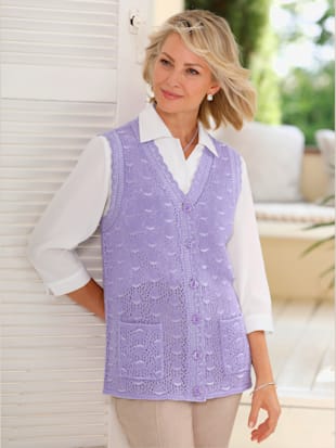 Gilet en tricot aspect chiné à deux couleurs (Image 1)