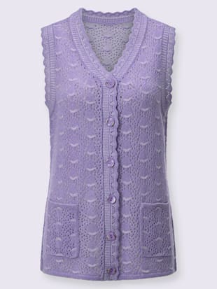 Gilet en tricot aspect chiné à deux couleurs (Image 4)