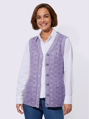 Gilet en tricot aspect chiné à deux couleurs (Image 2)