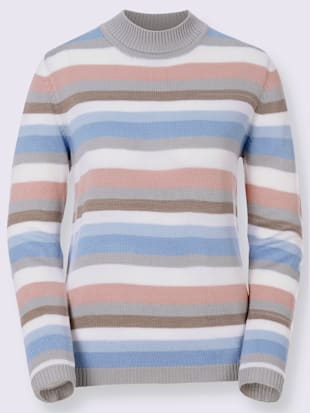 Pull femme rayé ultra-doux col montant