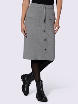Jupe en tricot ceinture élastique, coulisse et lien à nouer