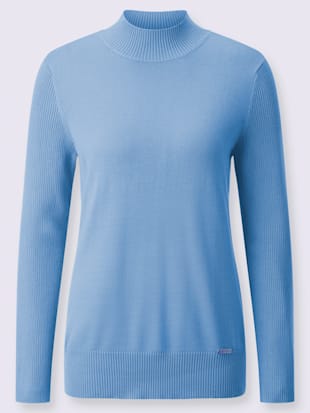 Pull col montant 50% coton