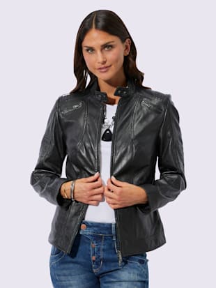 Veste en cuir pur cuir d'agneau nappa