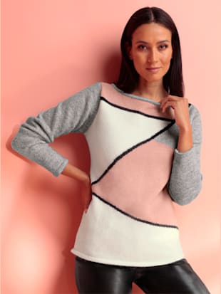 Pull en tricot fil argenté brillant couleur argenté (Image 1)
