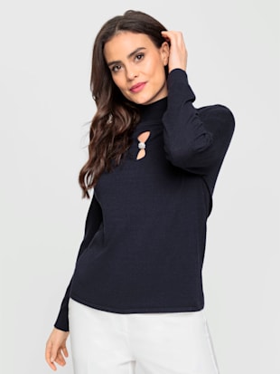Pull col montant 52% viscose