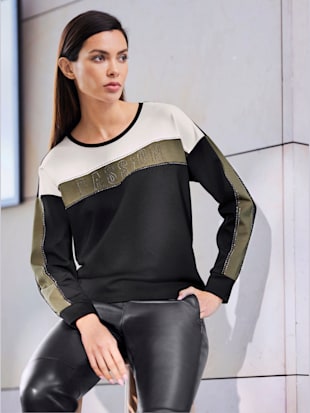Sweat-shirt motif color block tendance