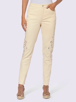 Pantalon empiècement en dentelle transparent sur les côtés (Image 1)