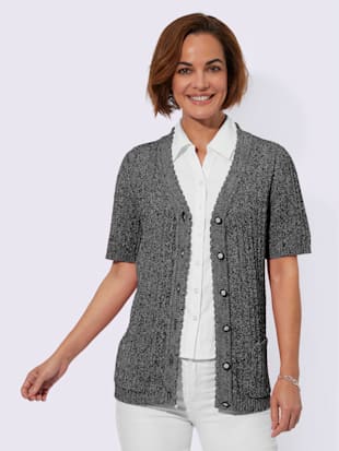 Veste en tricot ajouré fils chinés