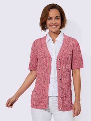 Veste en tricot ajouré fils chinés