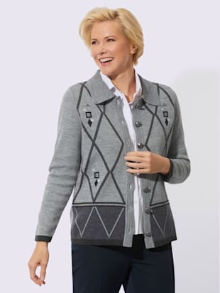 Veste en tricot jacquard 30% laine (Image 2)
