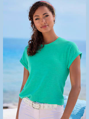 Vivance T-shirt repassage superflu - - turquoise, crème - Femme taille 32