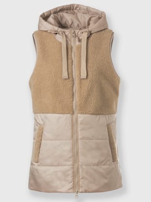 Gilet matelassé mélange de matières tendance