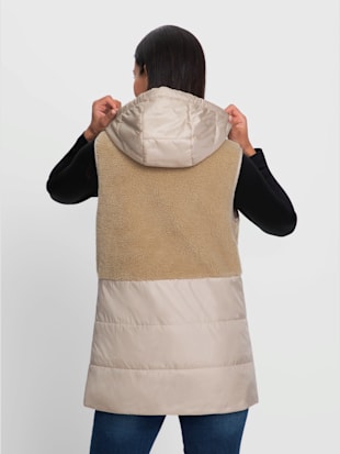 Gilet matelassé mélange de matières tendance