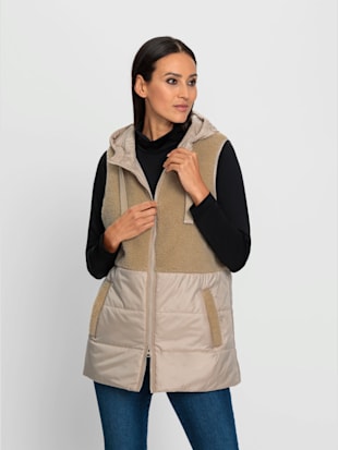 Gilet matelassé mélange de matières tendance