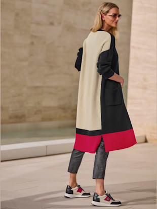 Veste longue en tricot motif color block tendance (Image 2)