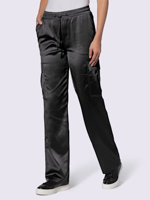 Pantalon cargo qualité satin légèrement brillante (Image 1)