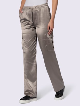 Pantalon cargo qualité satin légèrement brillante