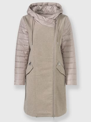 Manteau mélange de matières tendance