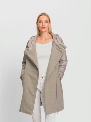 Manteau mélange de matières tendance