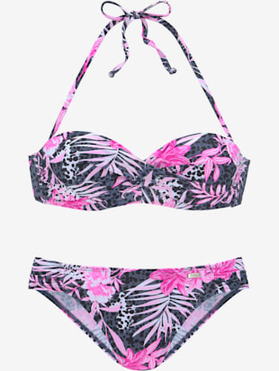 Maillot de bain bandeau à armatures « imprimé, effet de couleur différent pour chaque pièce » (Image 2)