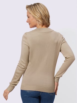 Pull col montant tendance avec fermeture boutonnée