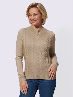 Pull col montant tendance avec fermeture boutonnée