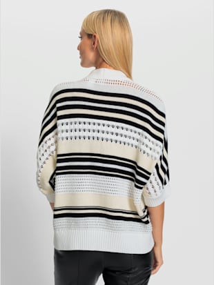 Cardigan motif ajouré transparent discret (Image 3)