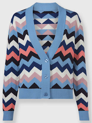 Veste en tricot motif zigzag tendance