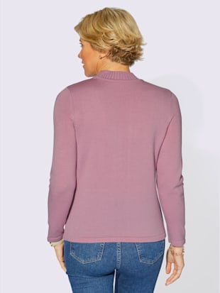 Pull à col montant motif tricoté avec partie ajourée devant
