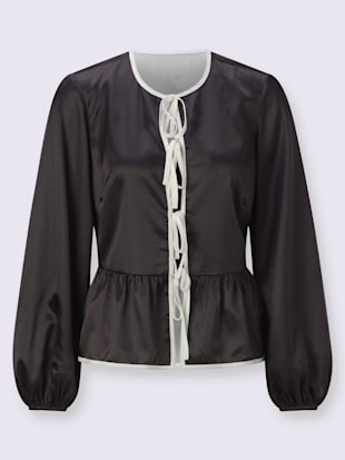 Veste chemisier mélange de matières facile d'entretien (Image 4)