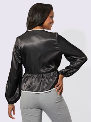 Veste chemisier mélange de matières facile d'entretien (Image 3)