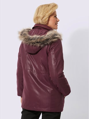 Veste capuche amovible avec empiècement imitation fourrure (Image 2)