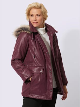 Veste capuche amovible avec empiècement imitation fourrure (Image 1)