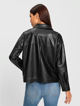 Veste chemisier imitation cuir souple (Image 3)