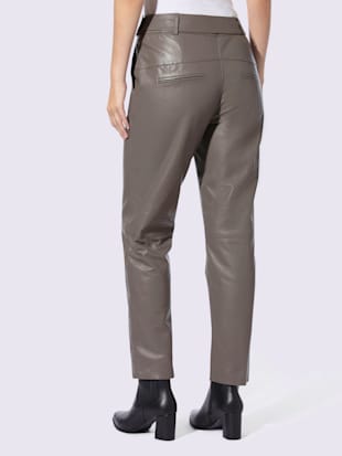 Pantalon en cuir avec ceinture à boucle décorative