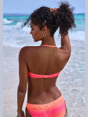 Maillot de bain bandeau à armatures broderie ajourée tendance avec dégradé de couleurs (Image 3)