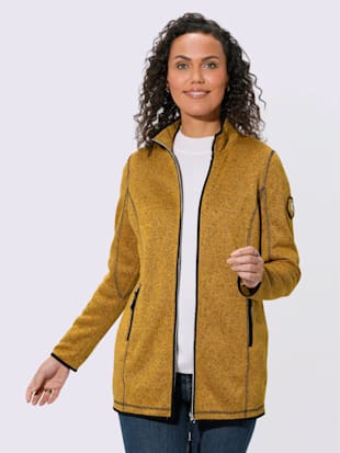 Veste polaire effet tricoté forme longue confortable