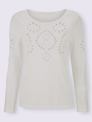 Pull superbe broderie ajourée